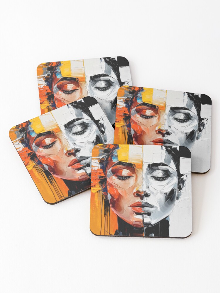 Thumbnail 1 of 5, Coasters (Set of 4), Abstract Of A Woman designed and sold by Patricks-Art.