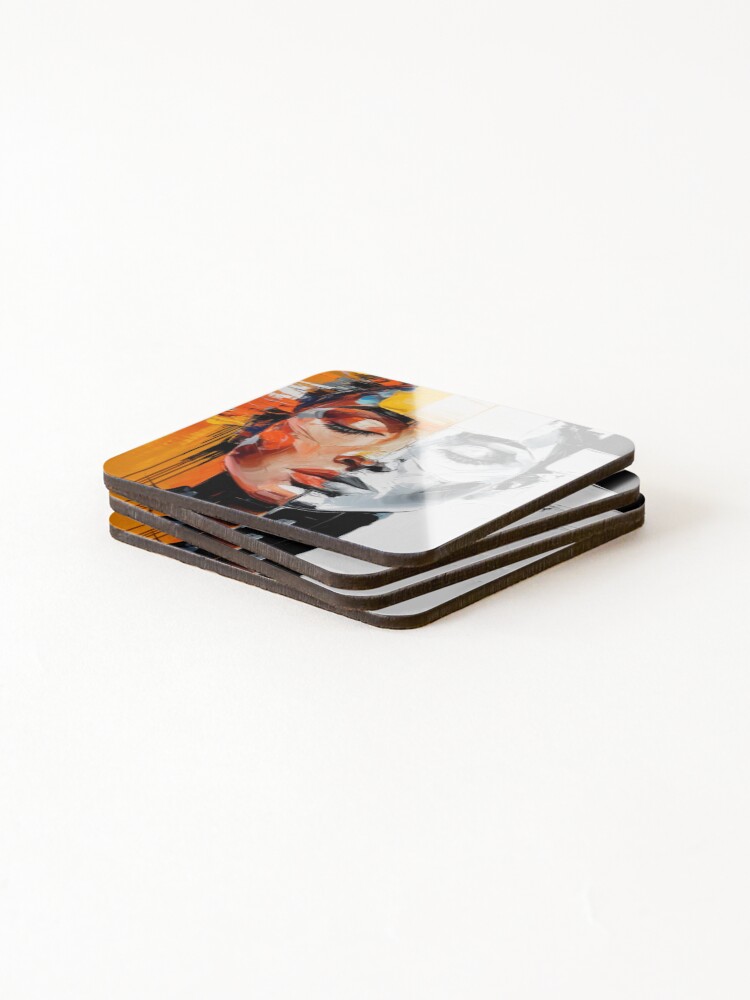 Thumbnail 4 of 5, Coasters (Set of 4), Abstract Of A Woman designed and sold by Patricks-Art.