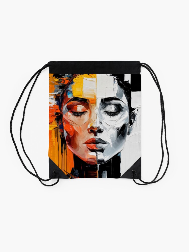 Thumbnail 2 of 3, Drawstring Bag, Abstract Of A Woman designed and sold by Patricks-Art.