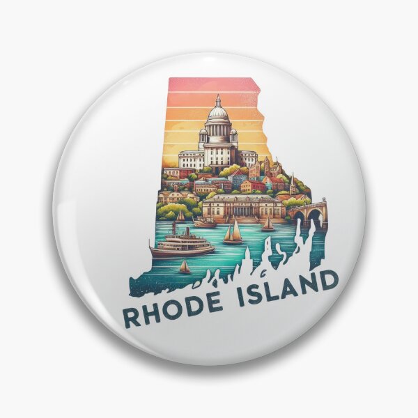 Item preview, Rhode Island retro travel map of United States designed and sold by CleanDecor.