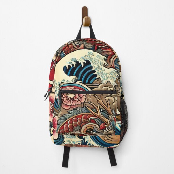 Item preview, Traditional Japanese Irezumi Tattoo Design - Dragons & Waves designed and sold by SakuraJapanArt.