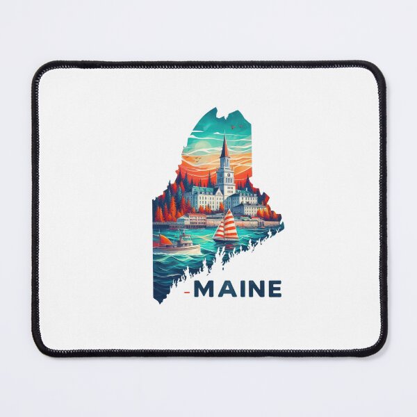 Item preview, Maine retro travel map of United States designed and sold by CleanDecor.