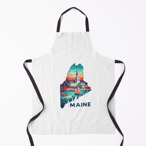 Item preview, Maine retro travel map of United States designed and sold by CleanDecor.