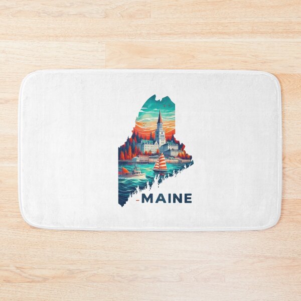 Item preview, Maine retro travel map of United States designed and sold by CleanDecor.