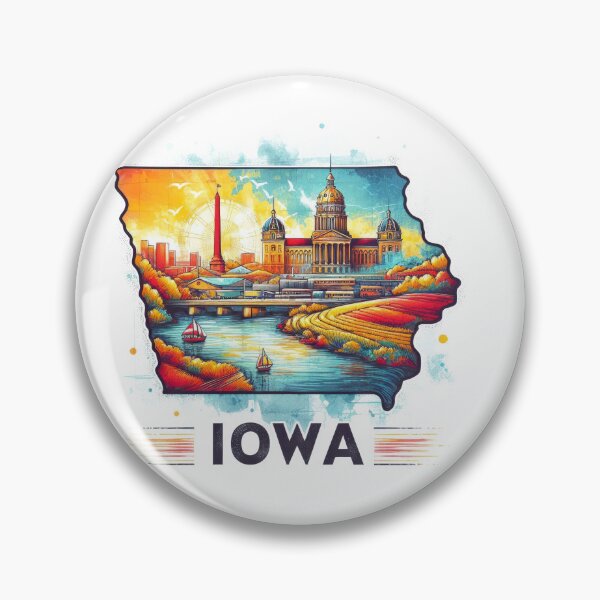 Item preview, Iowa retro travel map of United States designed and sold by CleanDecor.