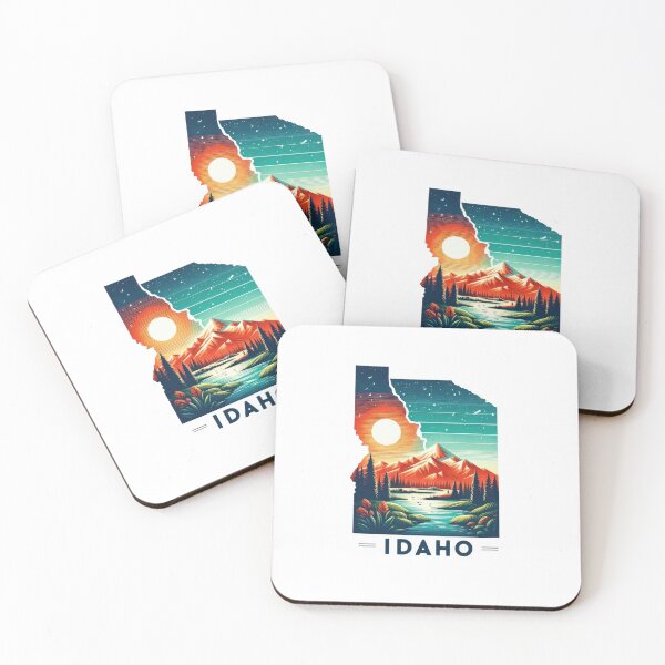 Item preview, Idaho retro travel map of United States designed and sold by CleanDecor.