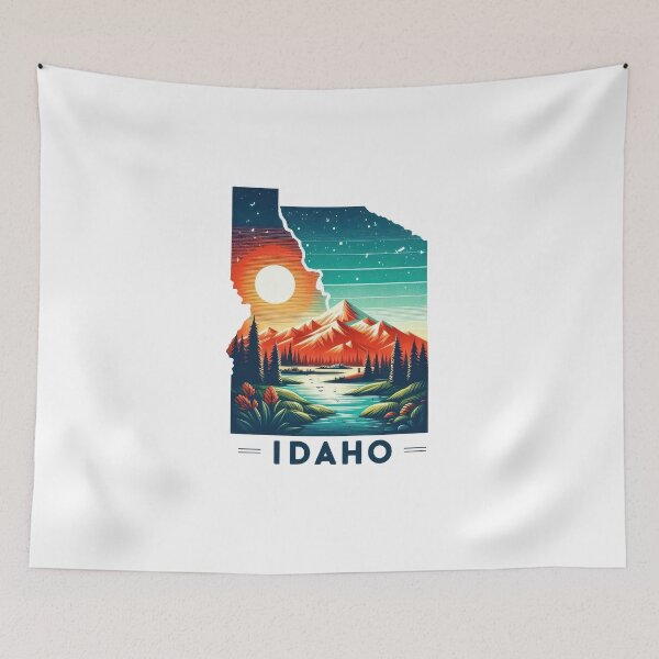 Item preview, Idaho retro travel map of United States designed and sold by CleanDecor.