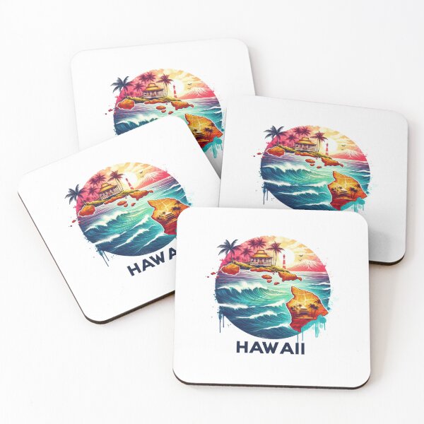 Item preview, Hawaii retro travel map of United States designed and sold by CleanDecor.
