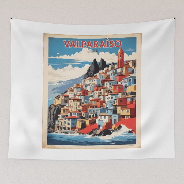 Item preview, Valparaiso Chile Retro Vintage Poster Tourism  designed and sold by TravelersGems.