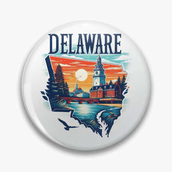 Item preview, Delaware retro travel map of United States designed and sold by CleanDecor.