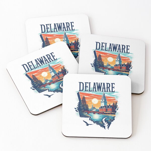 Item preview, Delaware retro travel map of United States designed and sold by CleanDecor.
