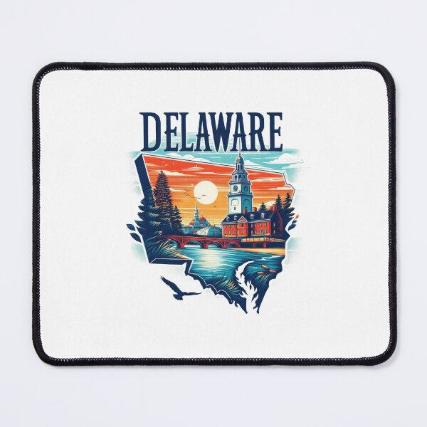 Item preview, Delaware retro travel map of United States designed and sold by CleanDecor.