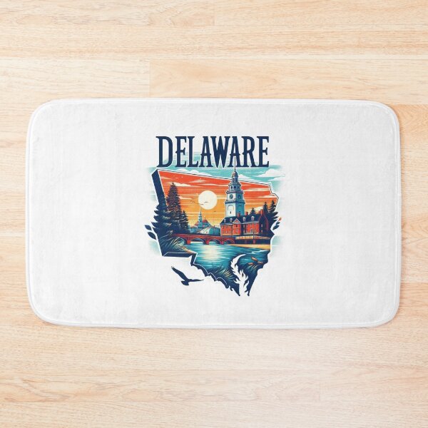 Item preview, Delaware retro travel map of United States designed and sold by CleanDecor.