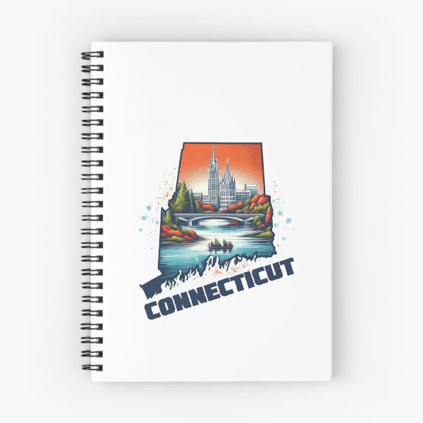 Item preview, Connecticut retro travel map of United States designed and sold by CleanDecor.