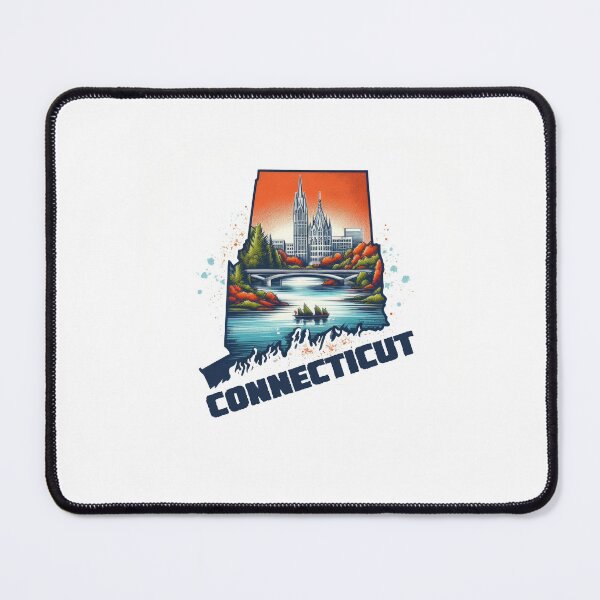 Item preview, Connecticut retro travel map of United States designed and sold by CleanDecor.
