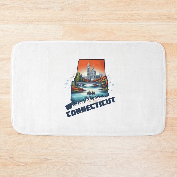 Item preview, Connecticut retro travel map of United States designed and sold by CleanDecor.
