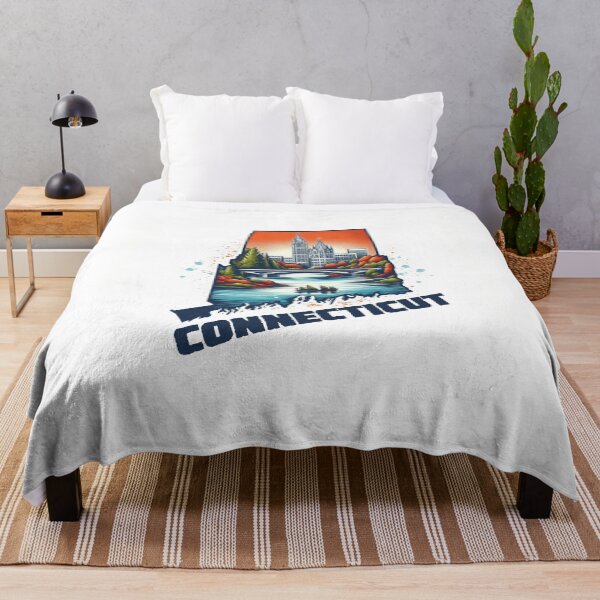 Item preview, Connecticut retro travel map of United States designed and sold by CleanDecor.