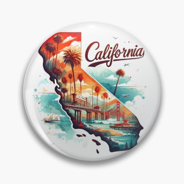Item preview, California retro travel map of United States designed and sold by CleanDecor.