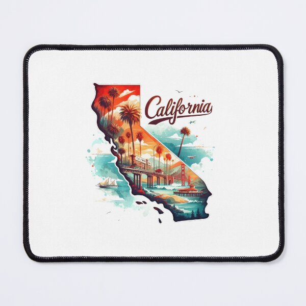 Item preview, California retro travel map of United States designed and sold by CleanDecor.