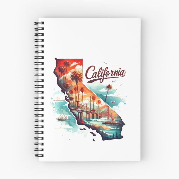 Item preview, California retro travel map of United States designed and sold by CleanDecor.