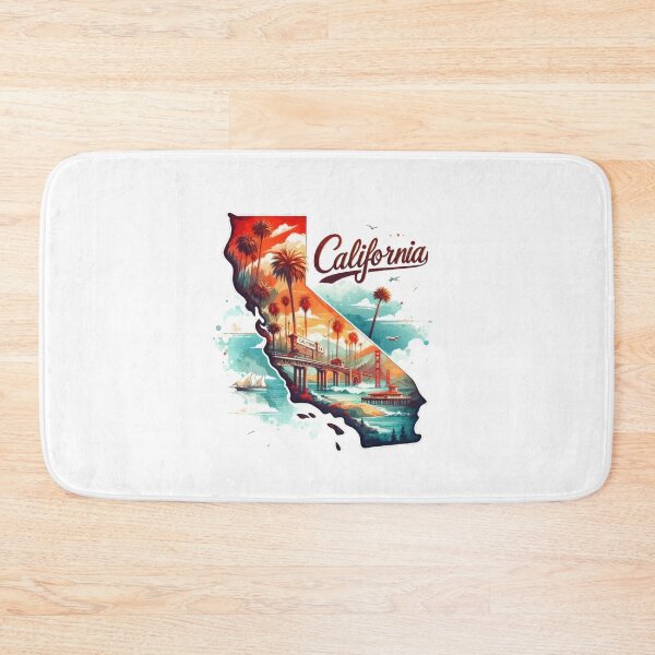 Item preview, California retro travel map of United States designed and sold by CleanDecor.