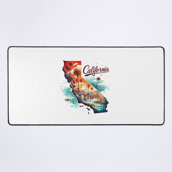 Item preview, California retro travel map of United States designed and sold by CleanDecor.