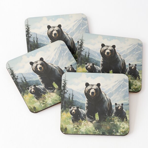 Artikelvorschau, Wildnis - Schwarzbär mit Jungen entworfen und verkauft von KootenayDesigns.