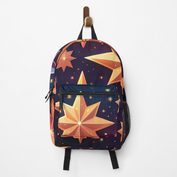Item preview, A design of glowing Christmas stars against a dark, starry background. designed and sold by HEMRO.