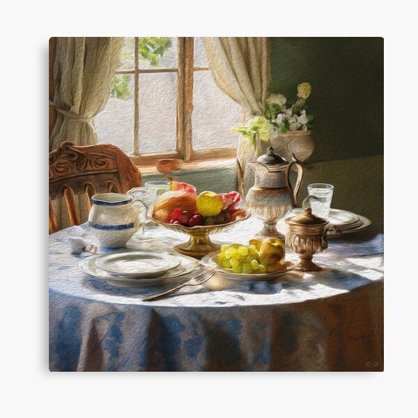 17th century tea table Canvas Print