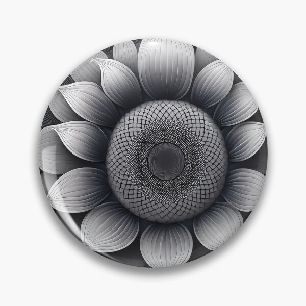 Item preview, A stylized sunflower pattern design in grayscale. designed and sold by HEMRO.