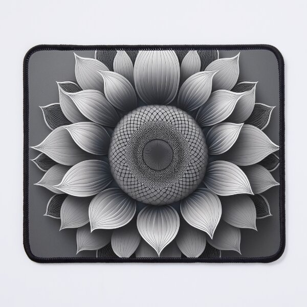 Item preview, A stylized sunflower pattern design in grayscale. designed and sold by HEMRO.