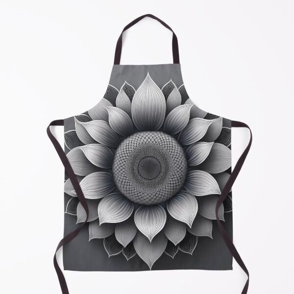 Item preview, A stylized sunflower pattern design in grayscale. designed and sold by HEMRO.