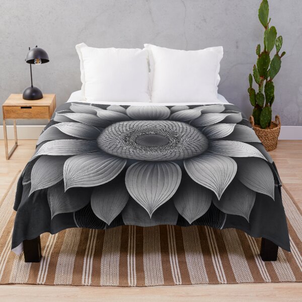 Item preview, A stylized sunflower pattern design in grayscale. designed and sold by HEMRO.