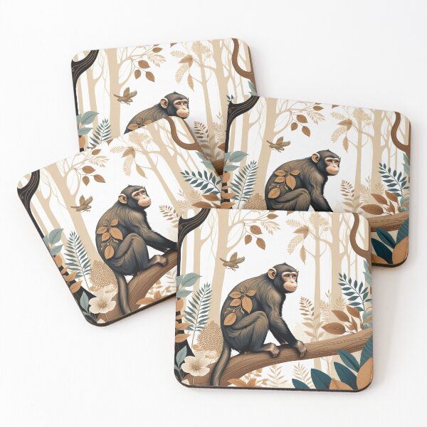 Item preview, Monkey Wild Life Abstract Vintage Zentangle Art designed and sold by Witty Shirts.