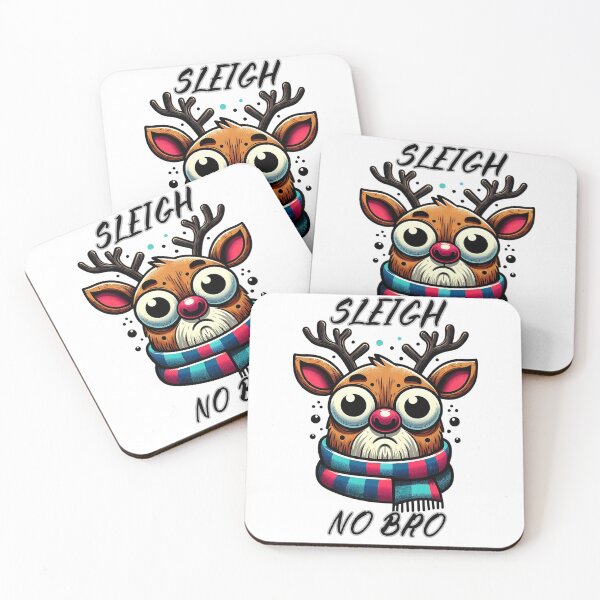 Item preview, " SLEIGH NO BRO " Funny Christmas Reindeer designed and sold by CrasyART.