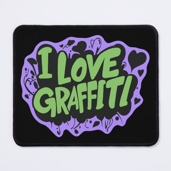 Item preview, Graffiti "I LOVE GRAFFITI" Green / Purple designed and sold by CleverHeadz.
