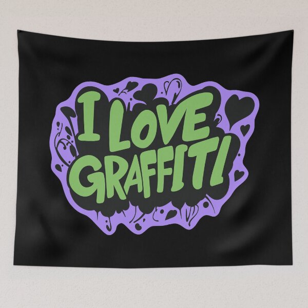 Item preview, Graffiti "I LOVE GRAFFITI" Verde / Morado designed and sold by CleverHeadz.