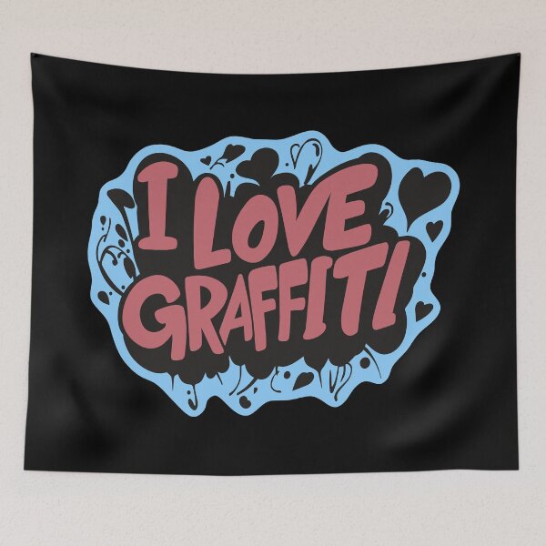 Item preview, Graffiti "I LOVE GRAFFITI" Red / Blue designed and sold by CleverHeadz.