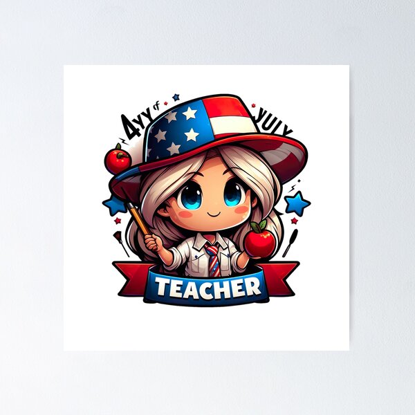 Item preview, Patriotic Teacher: Celebrating Independence and Education designed and sold by ArteeInnovation.