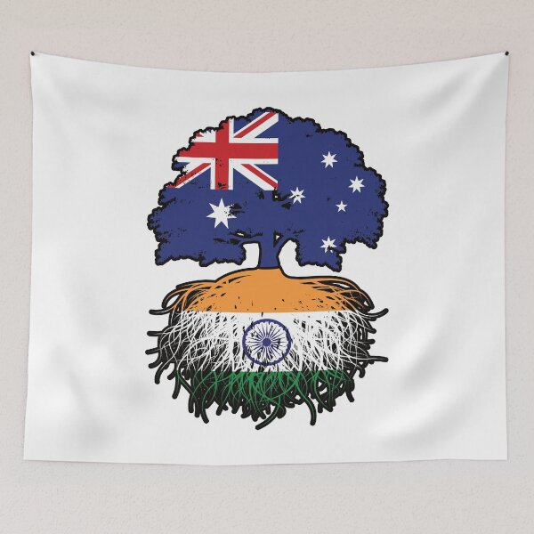 Item preview, India Indian Australian Australia Tree Roots Flag designed and sold by FlagX.