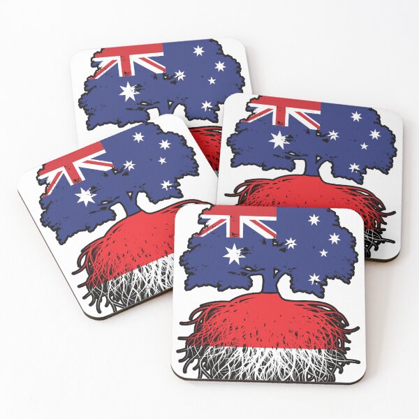 Item preview, Indonesia Indonesian Australian Australia Tree Roots Flag designed and sold by FlagX.