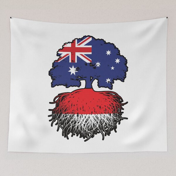 Item preview, Indonesia Indonesian Australian Australia Tree Roots Flag designed and sold by FlagX.