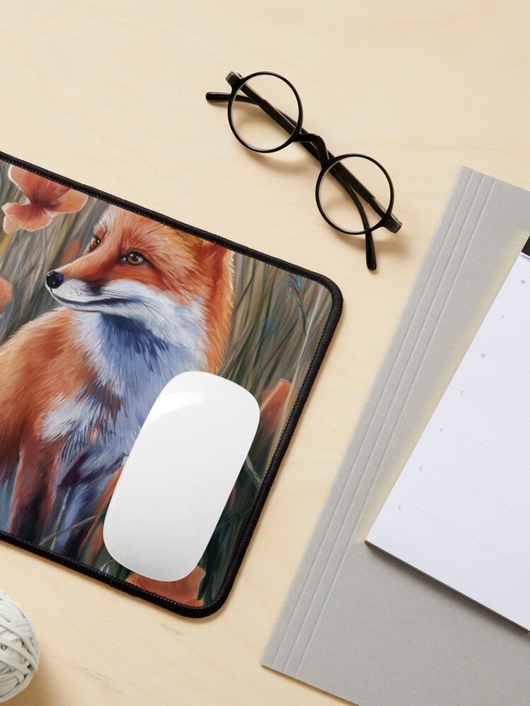 Thumbnail 3 of 5, Mouse Pad, Fox In The Field designed and sold by Patricks-Art.