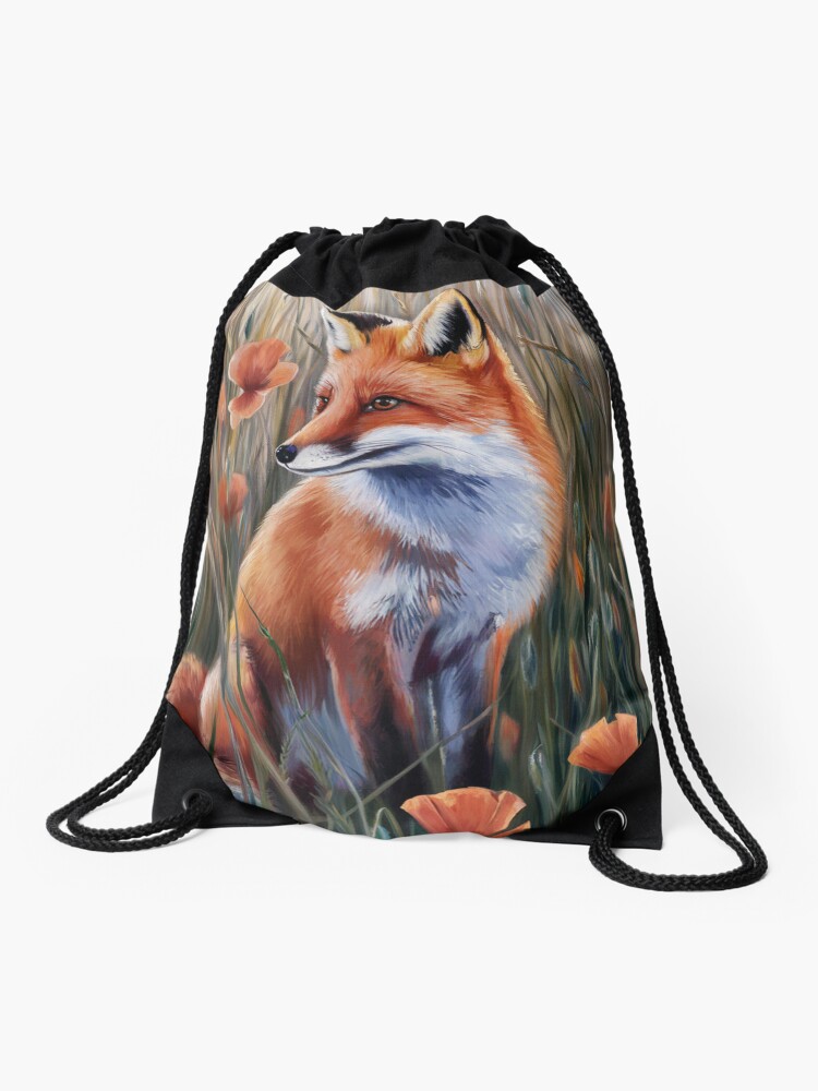 Thumbnail 1 of 3, Drawstring Bag, Fox In The Field designed and sold by Patricks-Art.