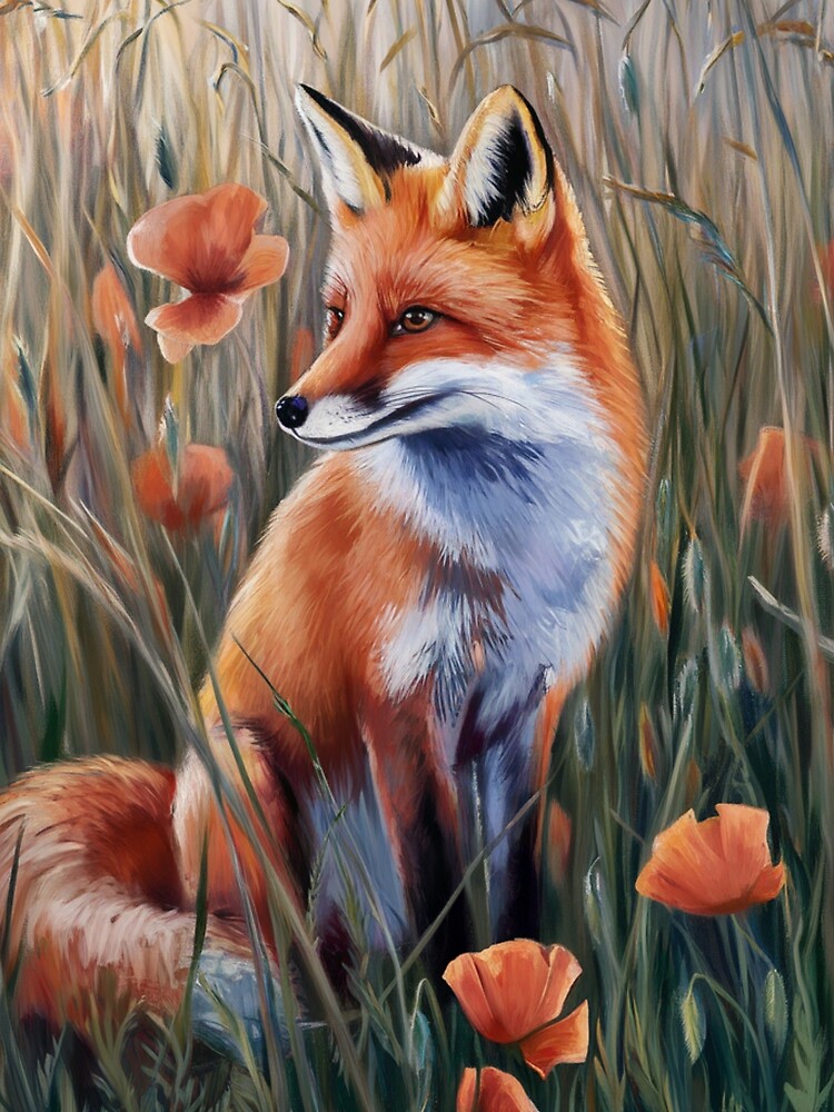 Thumbnail 5 of 5, Graphic T-Shirt, Fox In The Field designed and sold by Patricks-Art.