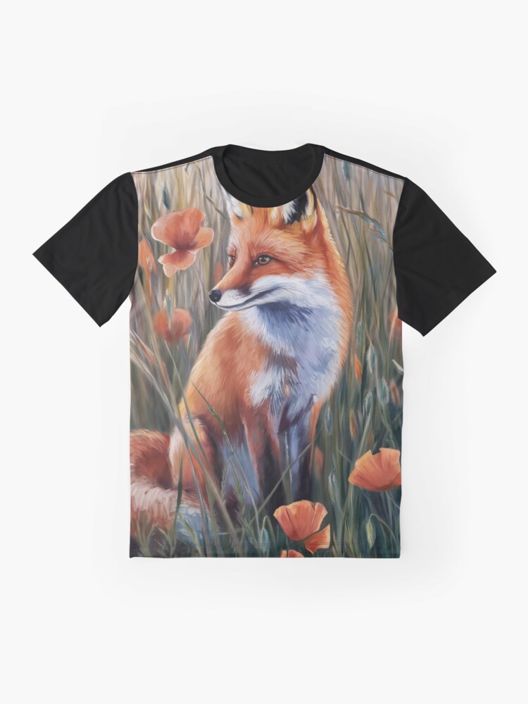 Thumbnail 4 of 5, Graphic T-Shirt, Fox In The Field designed and sold by Patricks-Art.