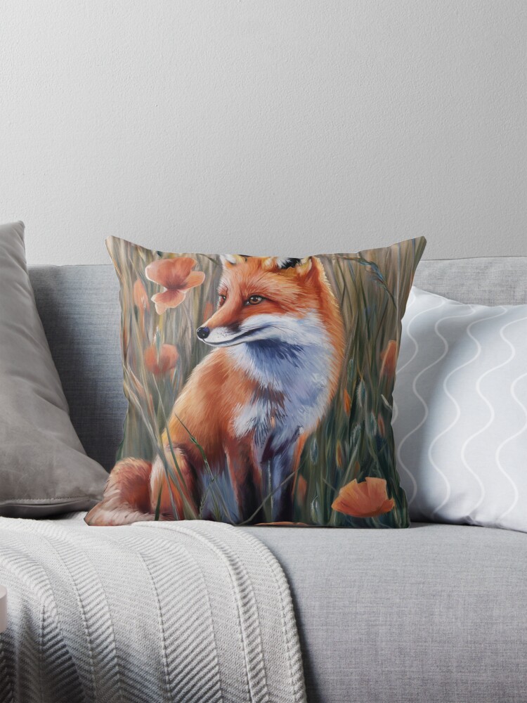 Thumbnail 1 of 4, Pillow, Fox In The Field designed and sold by Patricks-Art.