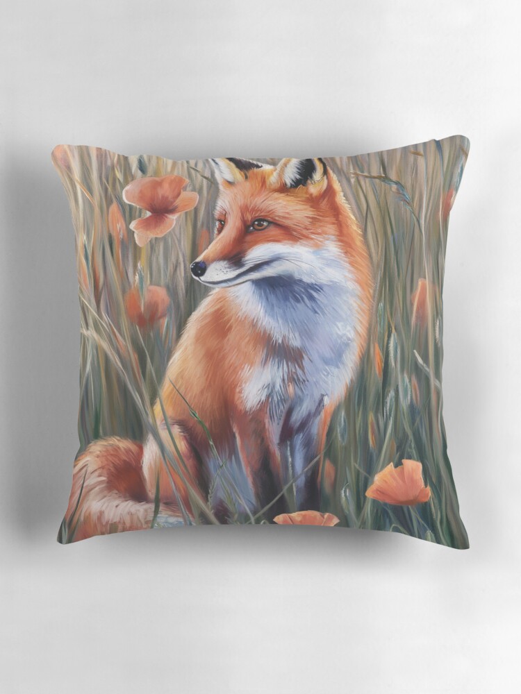 Thumbnail 3 of 4, Pillow, Fox In The Field designed and sold by Patricks-Art.