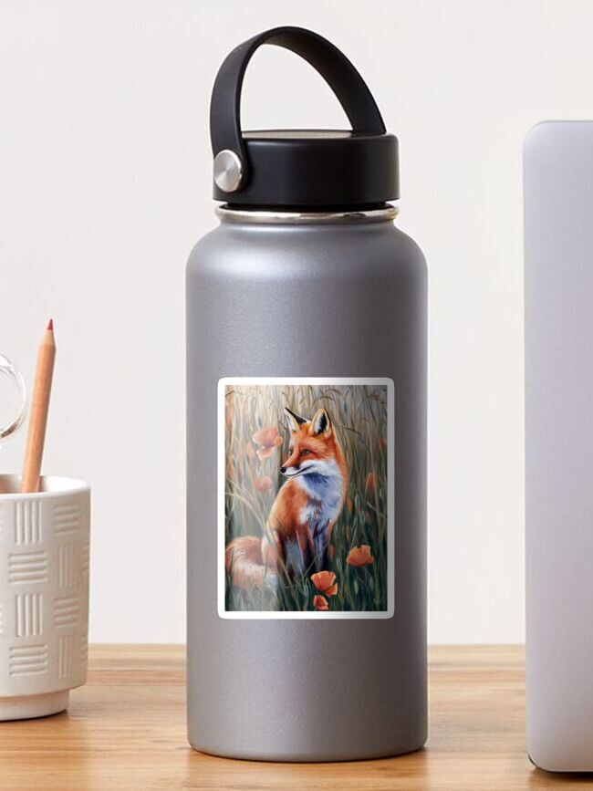 Thumbnail 1 of 3, Sticker, Fox In The Field designed and sold by Patricks-Art.