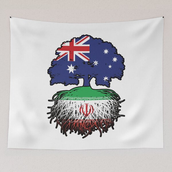 Item preview, Iran Iranian Australian Australia Tree Roots Flag designed and sold by FlagX.